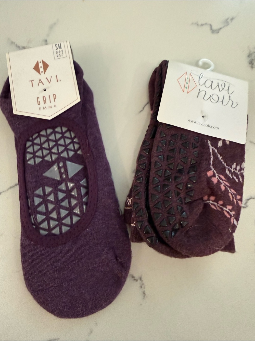 Tavi Noir Women's No-Show Grip Athletic Socks - Purple - Picture 2 of 4